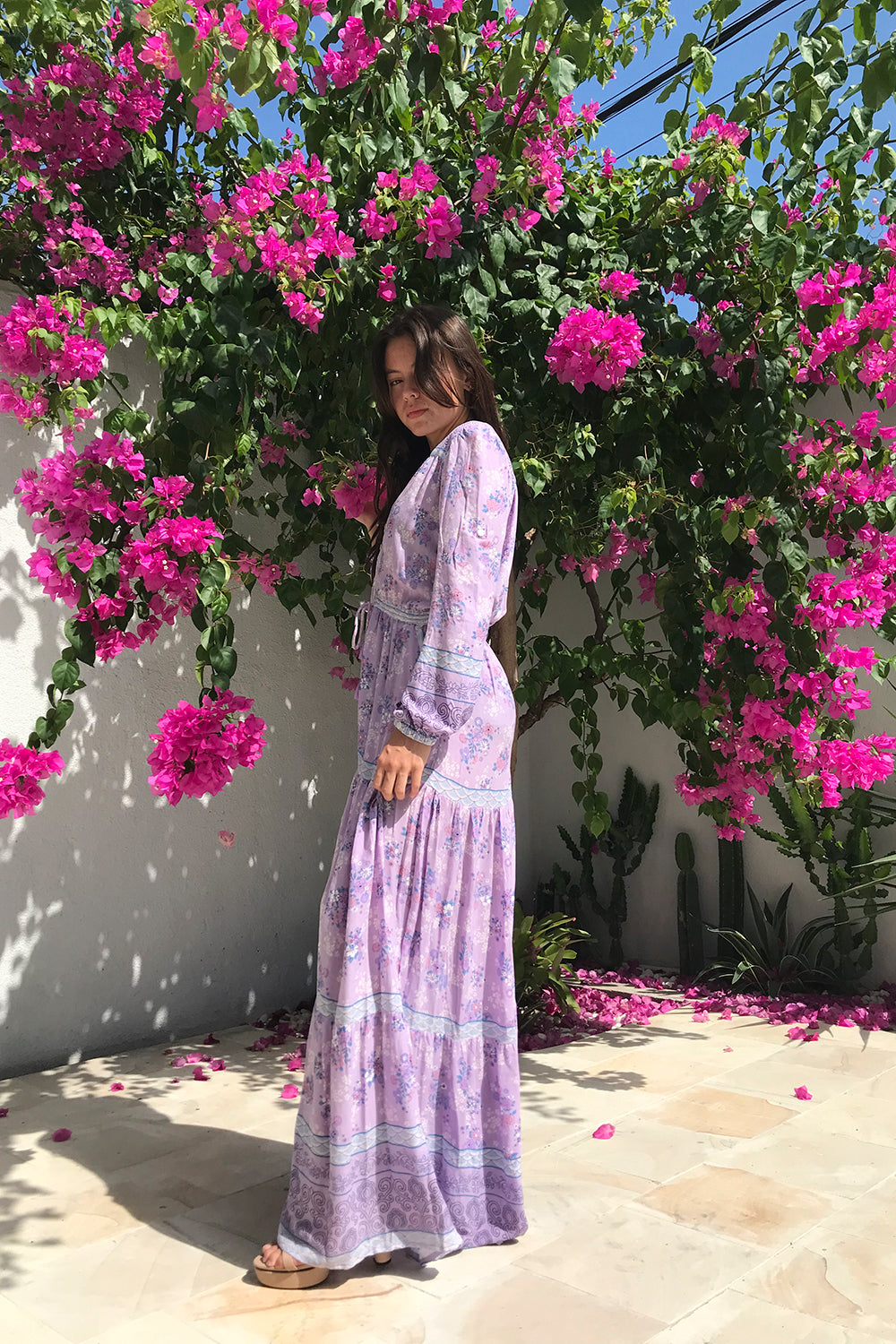 The Alannah Maxi Dress in Lilac by Tulle and Batiste, a size-inclusive design that flatters all body types, perfect for every bohemian soul.