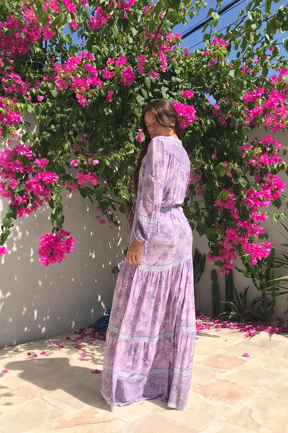 The Alannah Maxi Dress in Lilac from Tulle and Batiste, designed for those who love ethically manufactured, size-inclusive bohemian fashion.