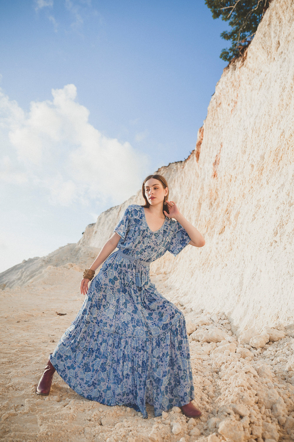 Alba Maxi Dress - Ibiza Blue - Peony by Tulle and Batiste - Ethical Slow Fashion - Free Shipping - Easy Returns