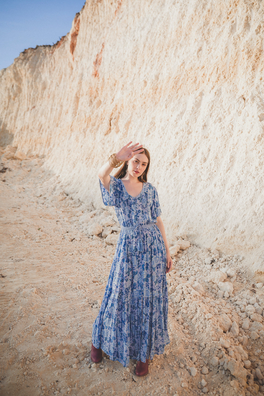 Alba Maxi Dress - Ibiza Blue - Peony by Tulle and Batiste - Ethical Slow Fashion - Free Shipping - Easy Returns