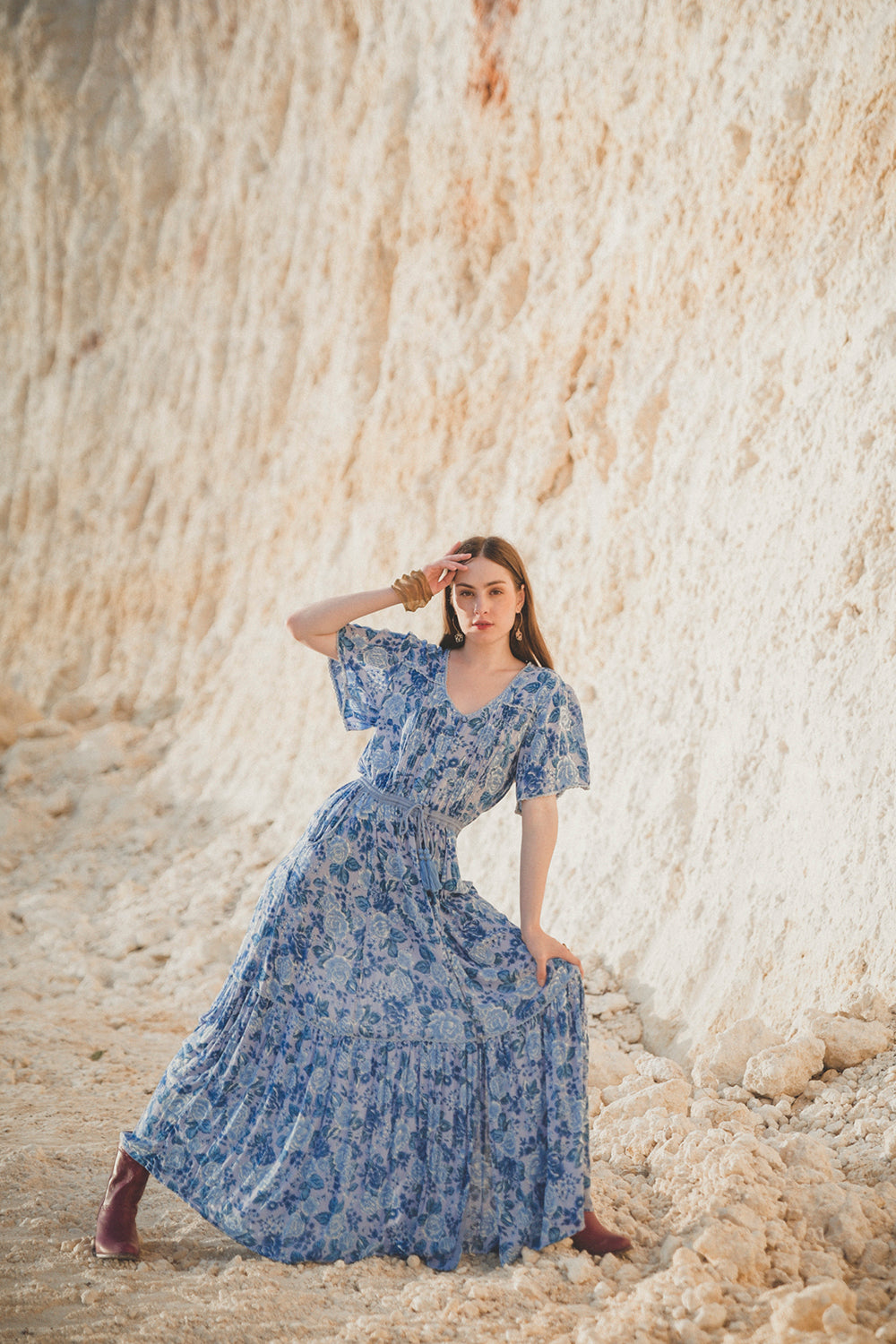 Alba Maxi Dress - Ibiza Blue - Peony by Tulle and Batiste - Ethical Slow Fashion - Free Shipping - Easy Returns