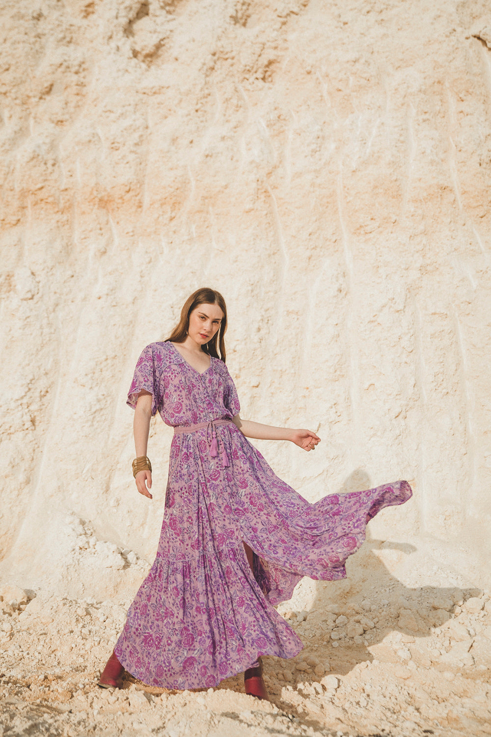 Alba Maxi Dress - Violet - Peony by Tulle and Batiste - Ethical Slow Fashion - Free Shipping - Easy Returns