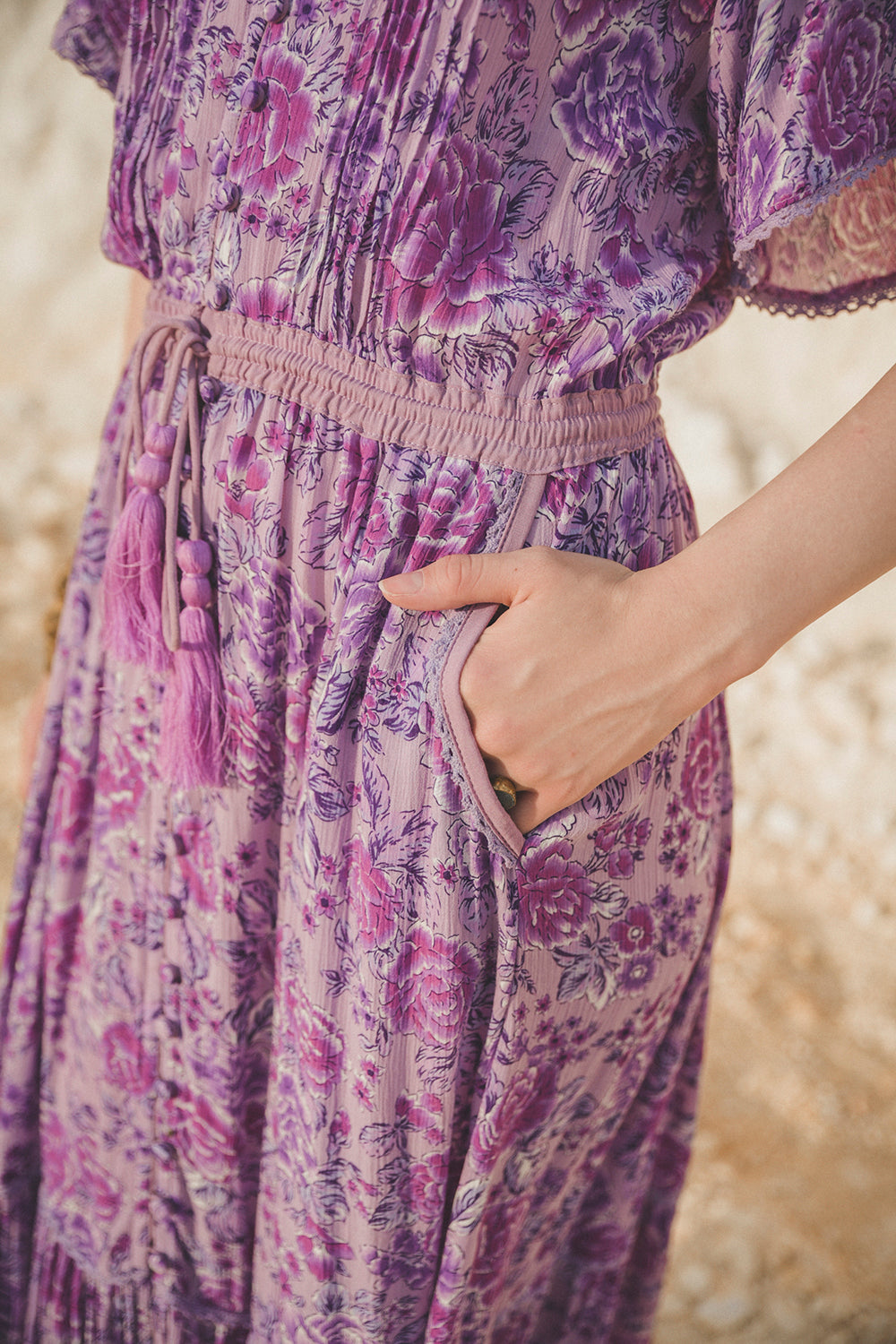 Alba Maxi Dress - Violet - Peony by Tulle and Batiste - Ethical Slow Fashion - Free Shipping - Easy Returns