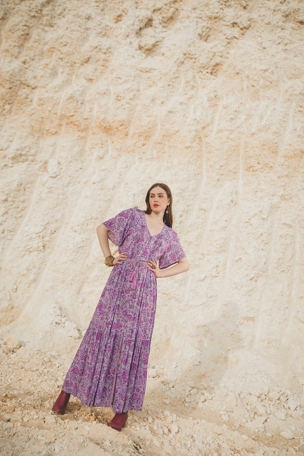 Alba Maxi Dress - Violet - Peony by Tulle and Batiste - Ethical Slow Fashion - Free Shipping - Easy Returns