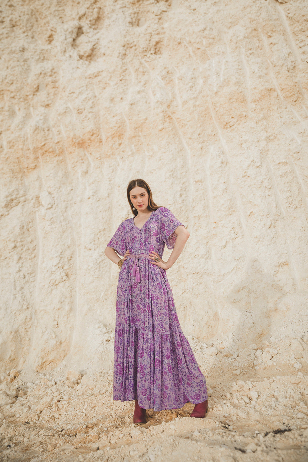 Alba Maxi Dress - Violet - Peony by Tulle and Batiste - Ethical Slow Fashion - Free Shipping - Easy Returns