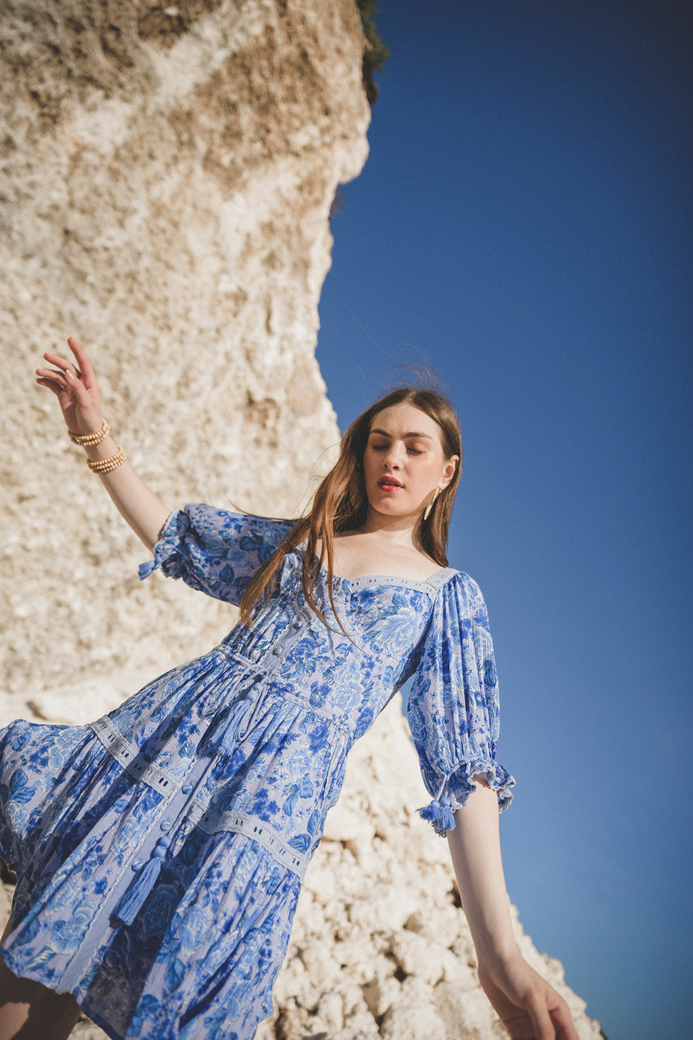 Alma Mini Dress - Ibiza Blue - Peony by Tulle and Batiste - Ethical Slow Fashion - Free Shipping - Easy Returns