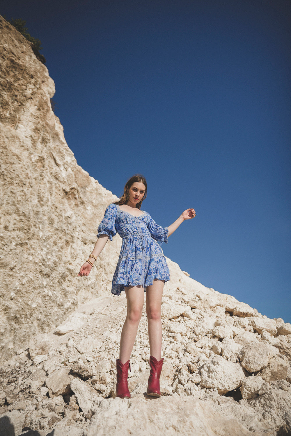 Alma Mini Dress - Ibiza Blue - Peony by Tulle and Batiste - Ethical Slow Fashion - Free Shipping - Easy Returns