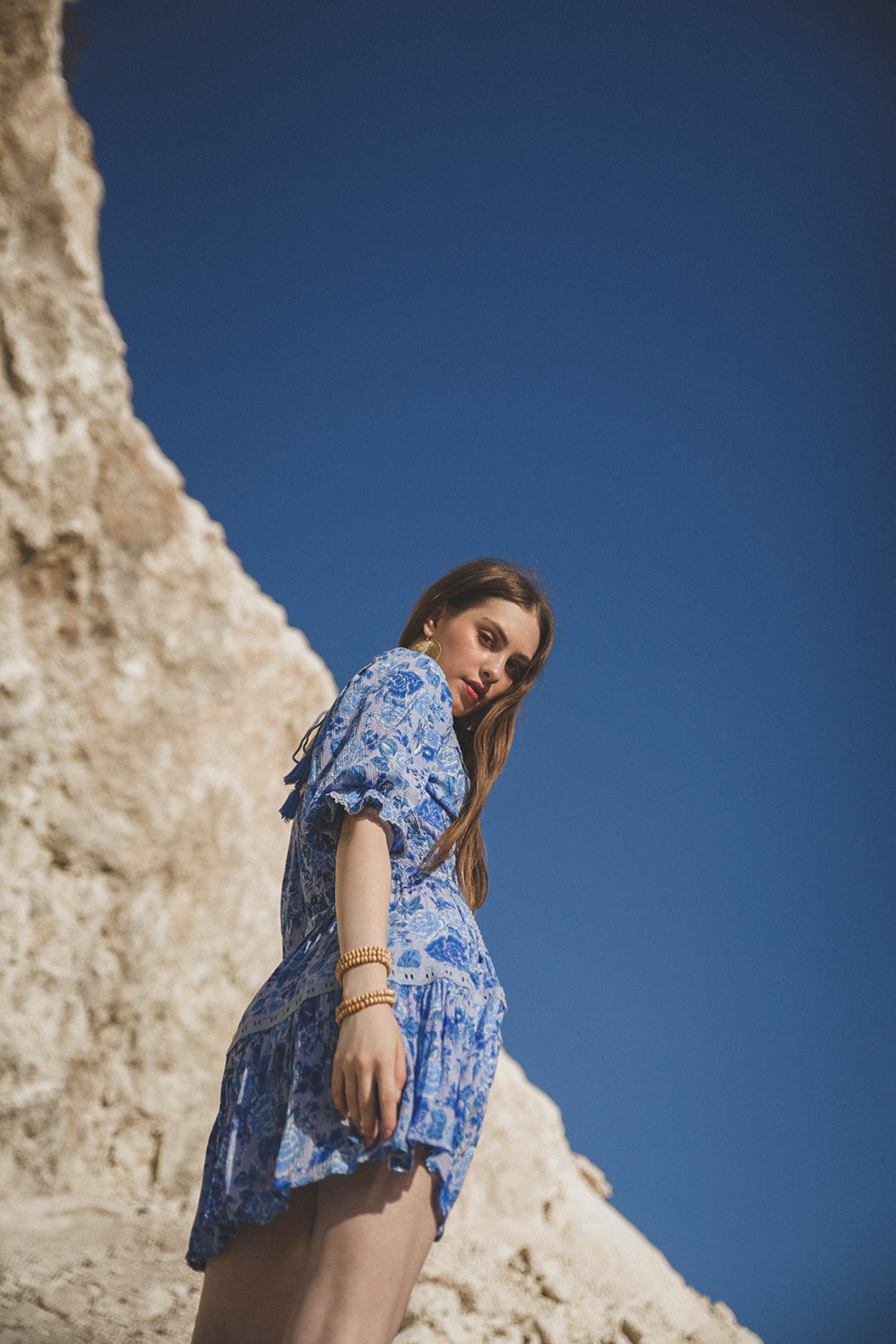 Alma Mini Dress - Ibiza Blue - Peony by Tulle and Batiste - Ethical Slow Fashion - Free Shipping - Easy Returns