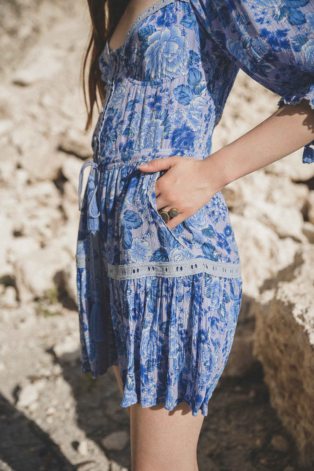 Alma Mini Dress - Ibiza Blue - Peony by Tulle and Batiste - Ethical Slow Fashion - Free Shipping - Easy Returns