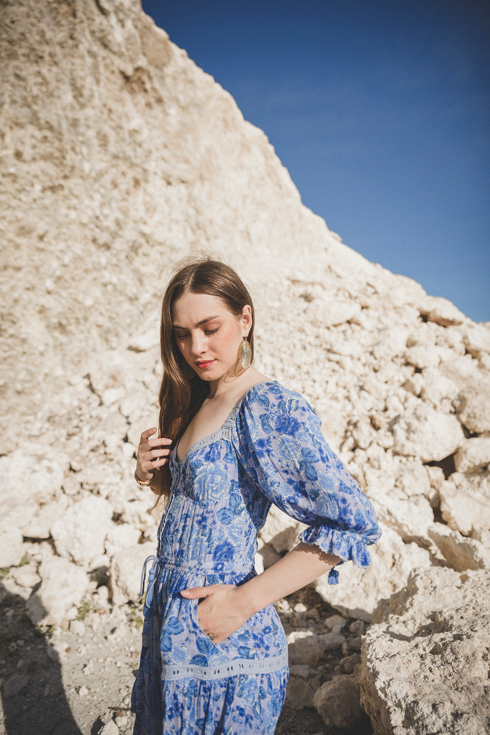 Alma Mini Dress - Ibiza Blue - Peony by Tulle and Batiste - Ethical Slow Fashion - Free Shipping - Easy Returns