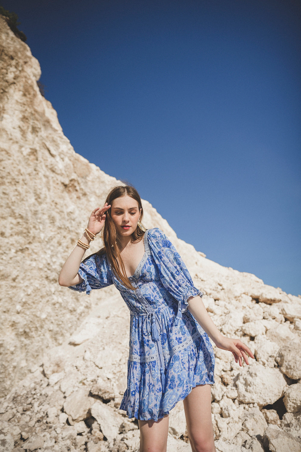 Alma Mini Dress - Ibiza Blue - Peony by Tulle and Batiste - Ethical Slow Fashion - Free Shipping - Easy Returns