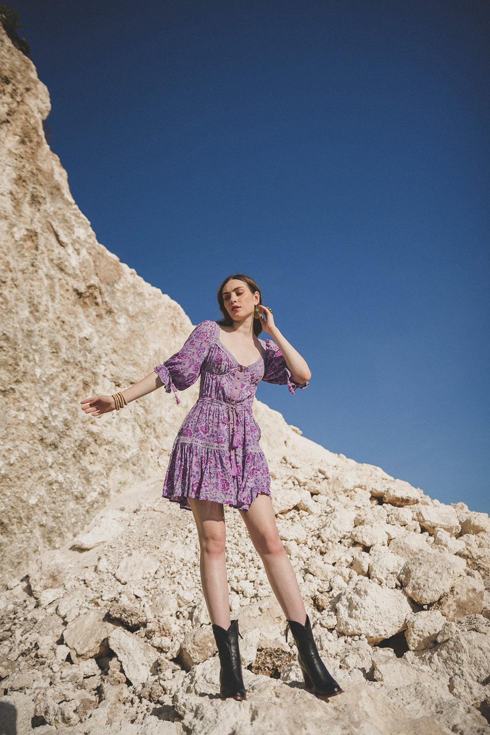 Alma Mini Dress - Violet - Peony by Tulle and Batiste - Ethical Slow Fashion - Free Shipping - Easy Returns