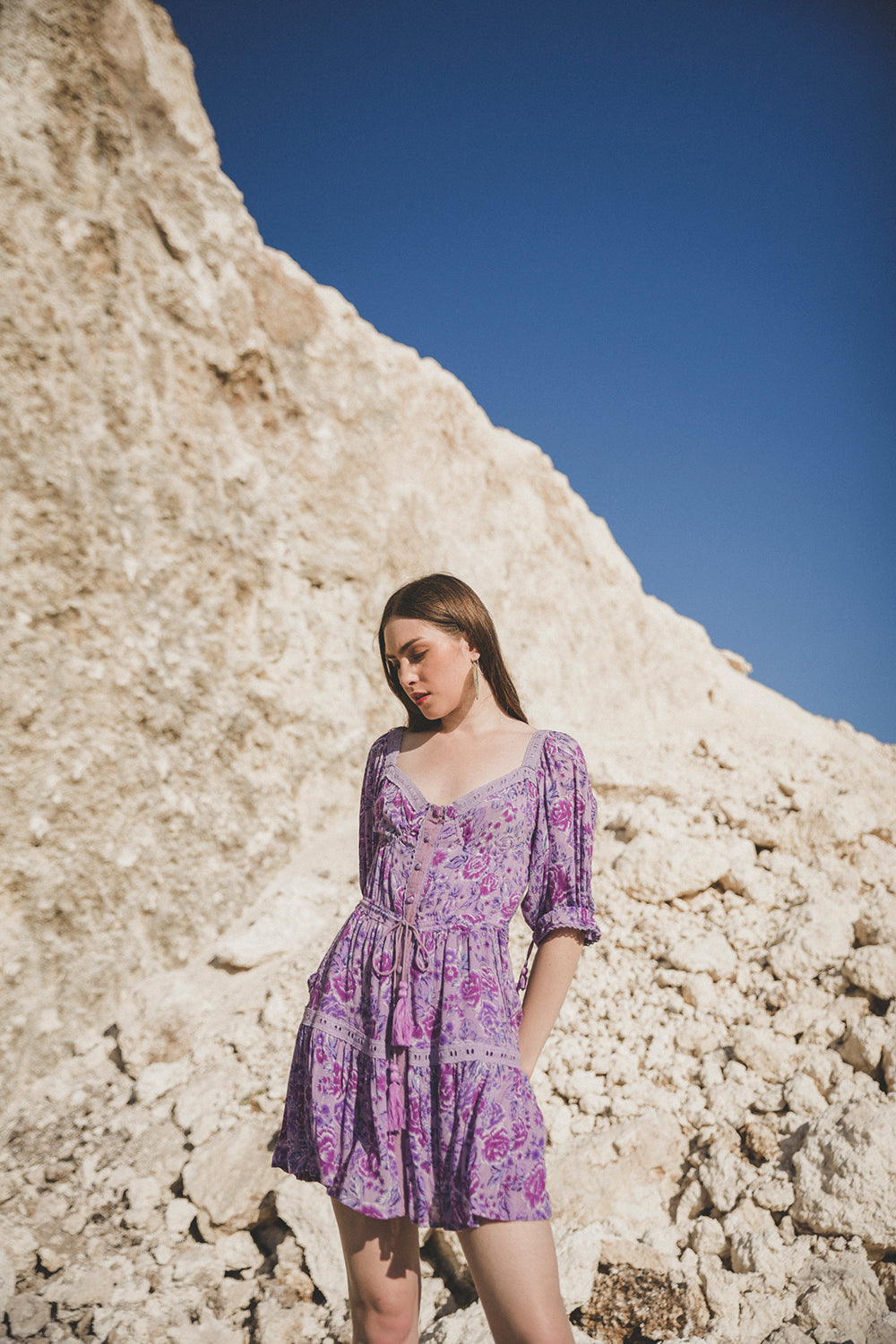 Alma Mini Dress - Violet - Peony by Tulle and Batiste - Ethical Slow Fashion - Free Shipping - Easy Returns