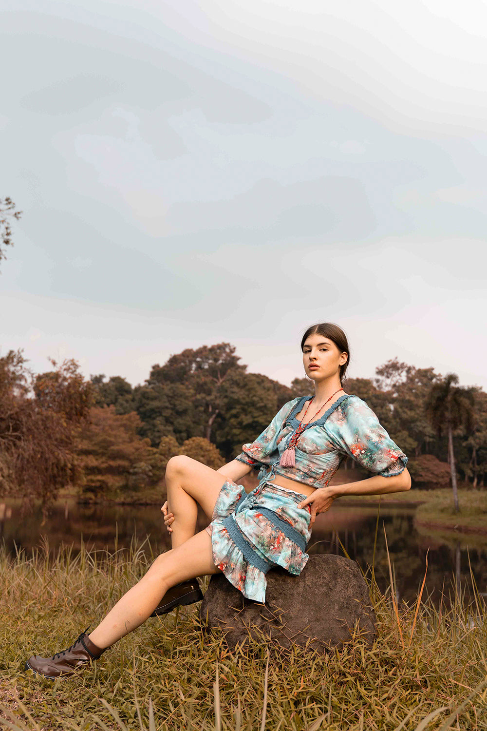 Rock your bohemian style guilt-free with the Aveline Crop Top, ethically sourced and handmade