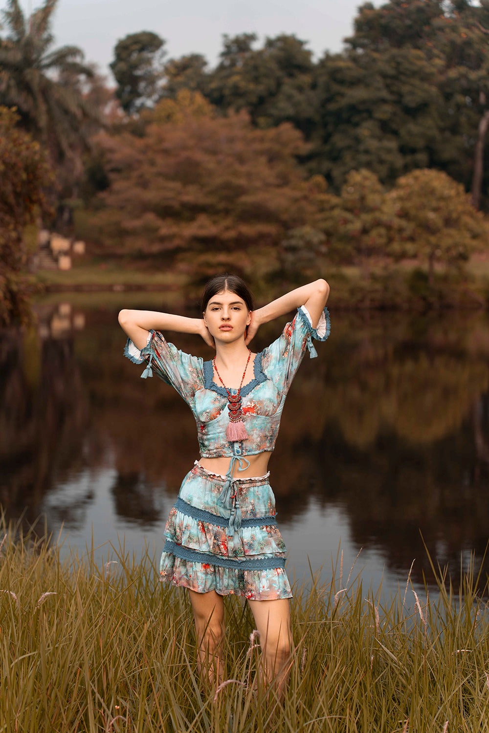 Elevate your boho chic game with the Aveline Crop Top, responsibly crafted for conscious fashion