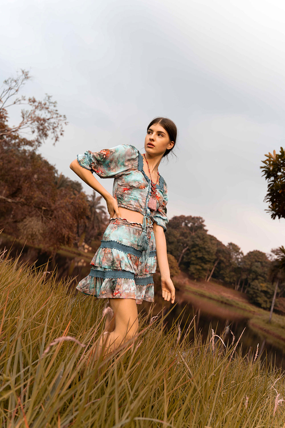 Aveline Crop Top,where boho meets responsible fashion, creating a timeless statement