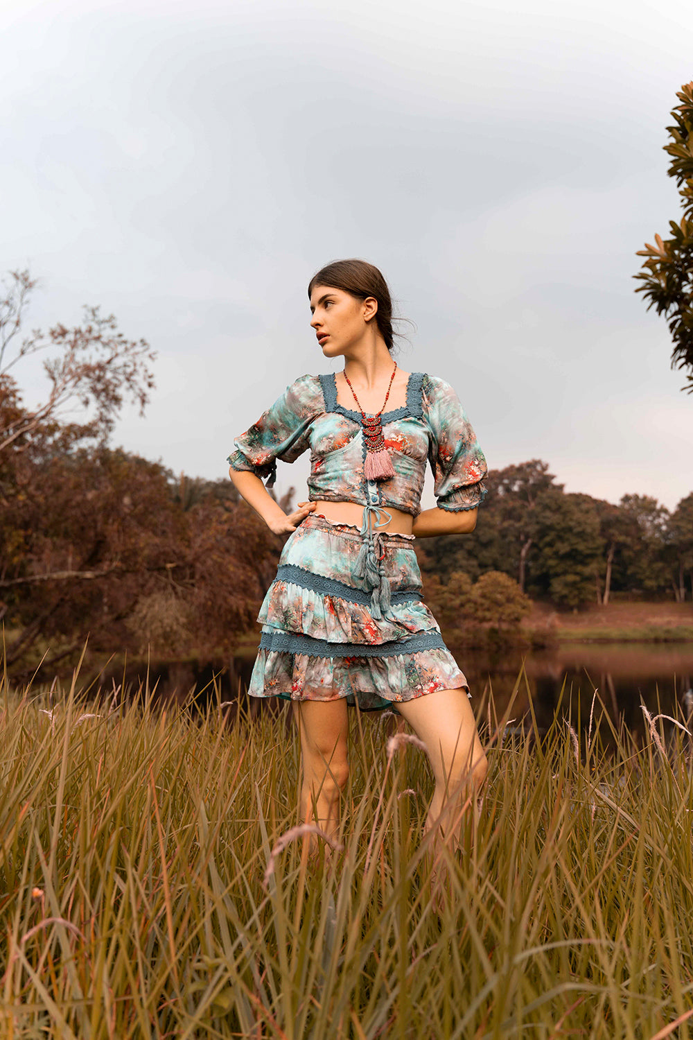 Embrace boho chic with a clear conscience in the Aveline Crop Top, sustainably made for you