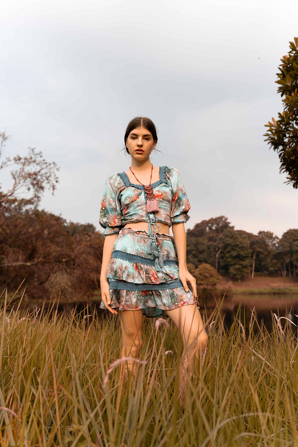 Elevate your ethical fashion game with the Aveline Crop Top, a symbol of boho sophistication