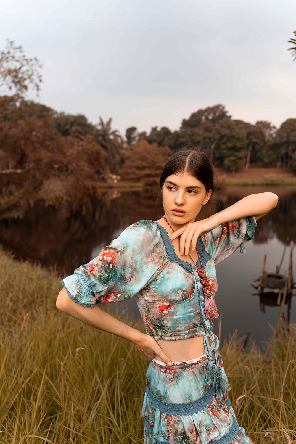 Ethical fashion meets boho flair with the Aveline Crop Top, responsibly made for style and conscience