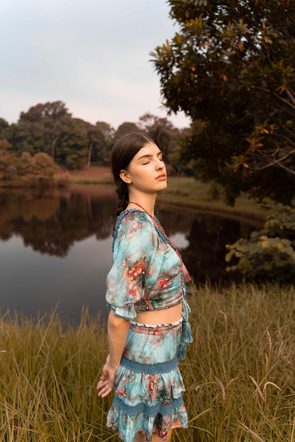 Experience the magic of bohemian fashion with the Aveline Crop Top, responsibly made just for you