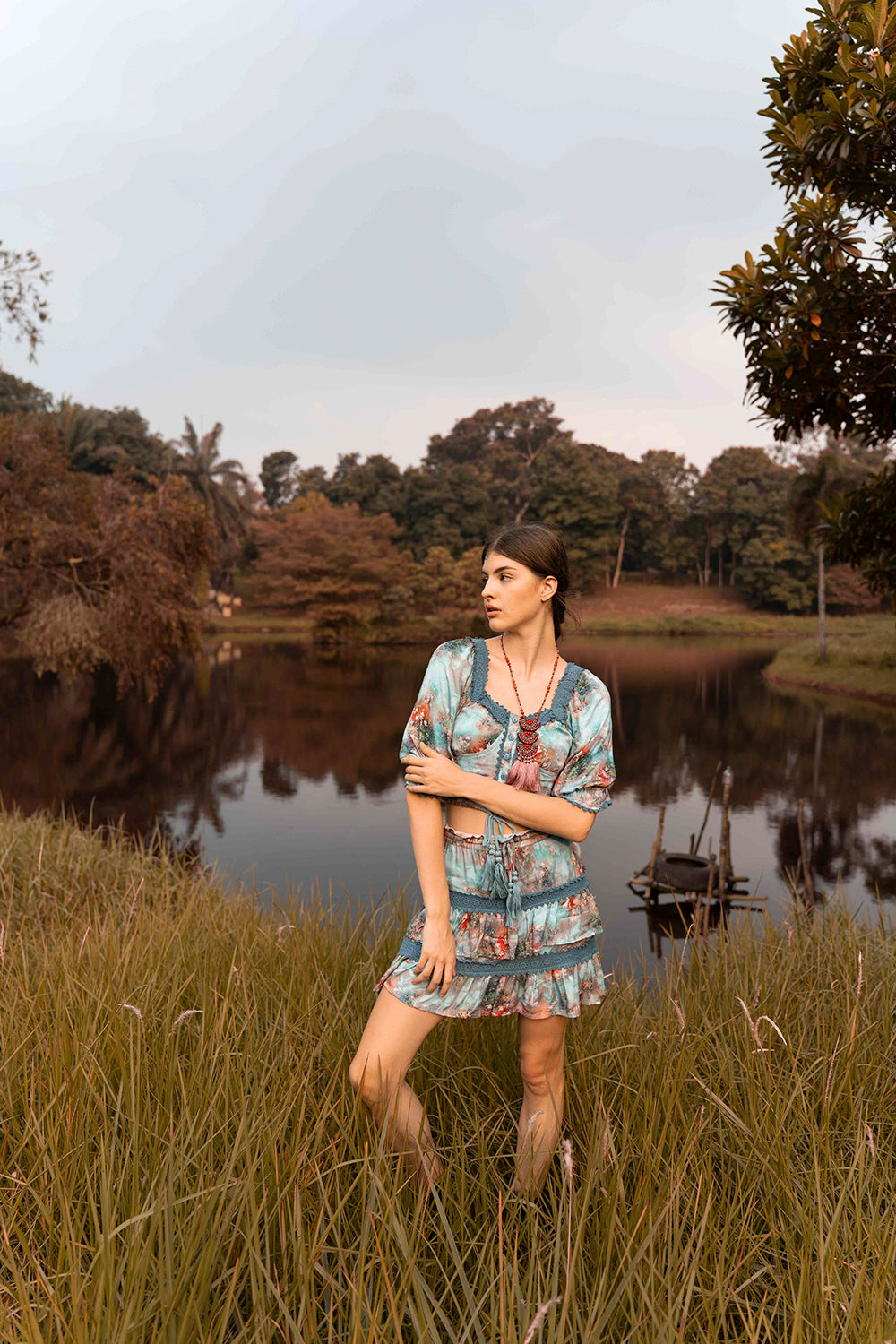 Stay true to your boho roots with the Aveline Crop Top, a beacon of ethical fashion