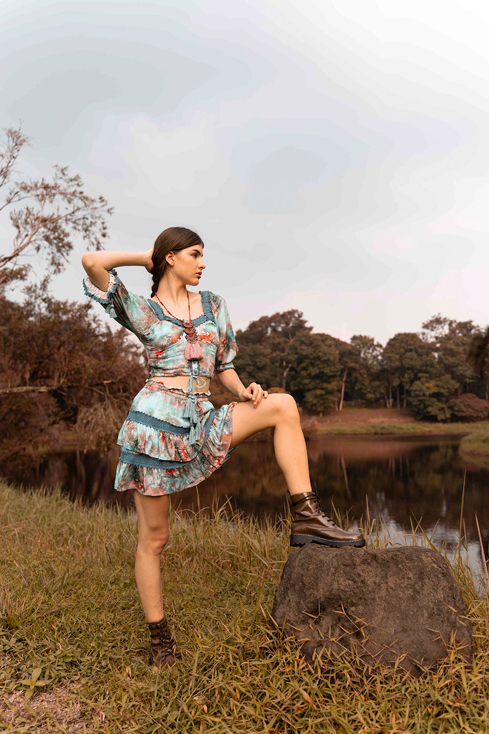 Elevate your ethical fashion game with the Aveline Crop Top, handcrafted for the boho fashion lover