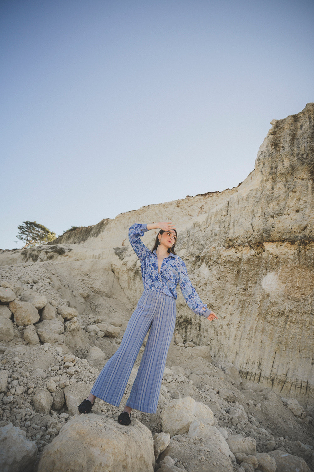 Ayana Blouse - Ibiza Blue - Peony by Tulle and Batiste - Ethical Slow Fashion - Free Shipping - Easy Returns