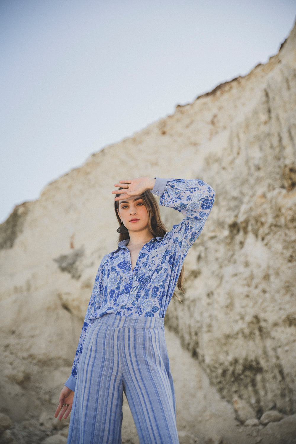 Ayana Blouse - Ibiza Blue - Peony by Tulle and Batiste - Ethical Slow Fashion - Free Shipping - Easy Returns