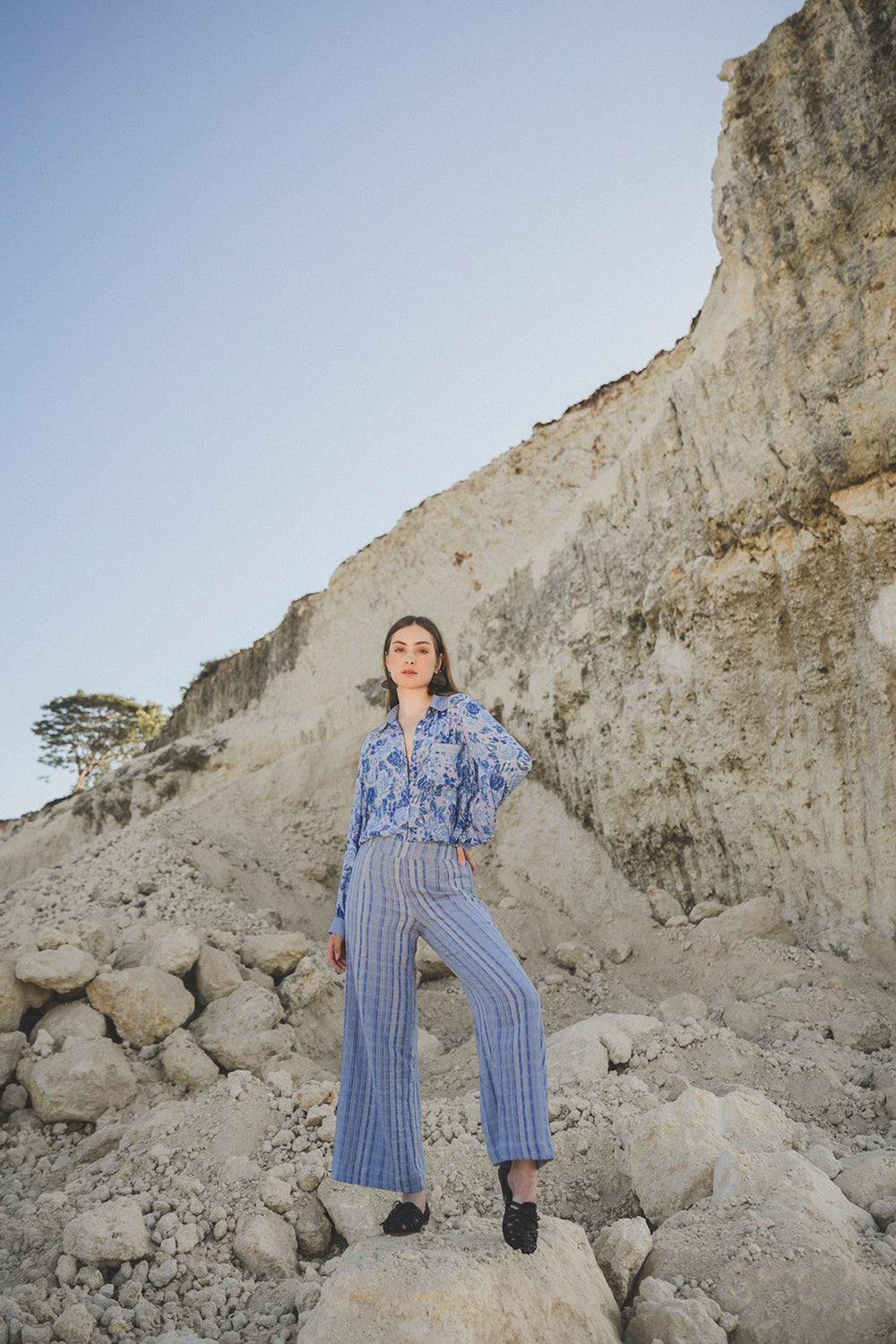 Ayana Blouse - Ibiza Blue - Peony by Tulle and Batiste - Ethical Slow Fashion - Free Shipping - Easy Returns