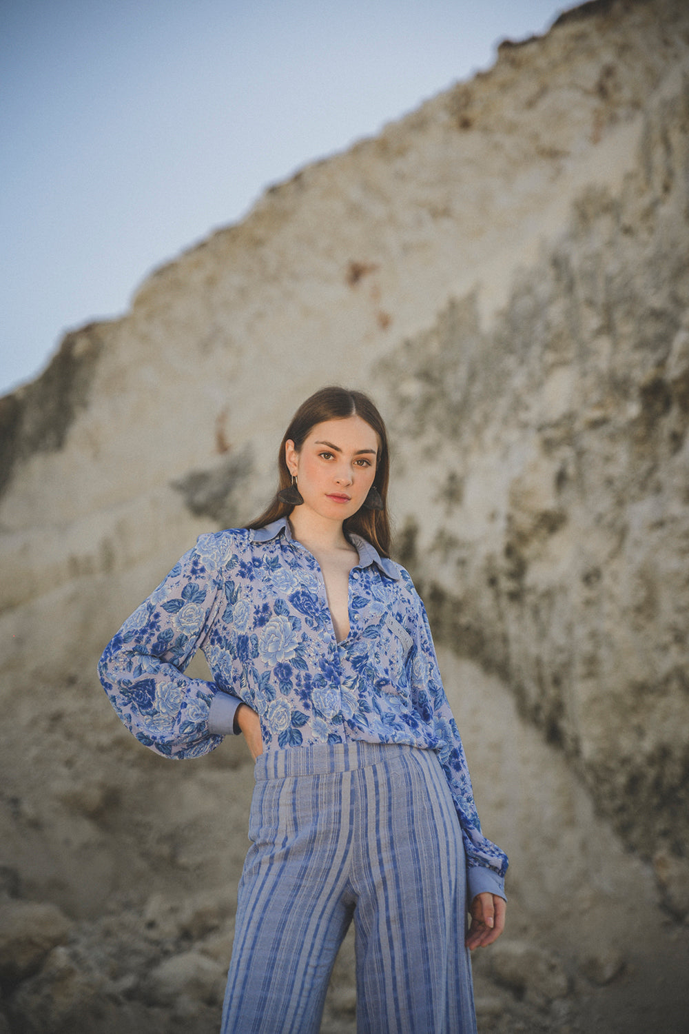 Ayana Blouse - Ibiza Blue - Peony by Tulle and Batiste - Ethical Slow Fashion - Free Shipping - Easy Returns