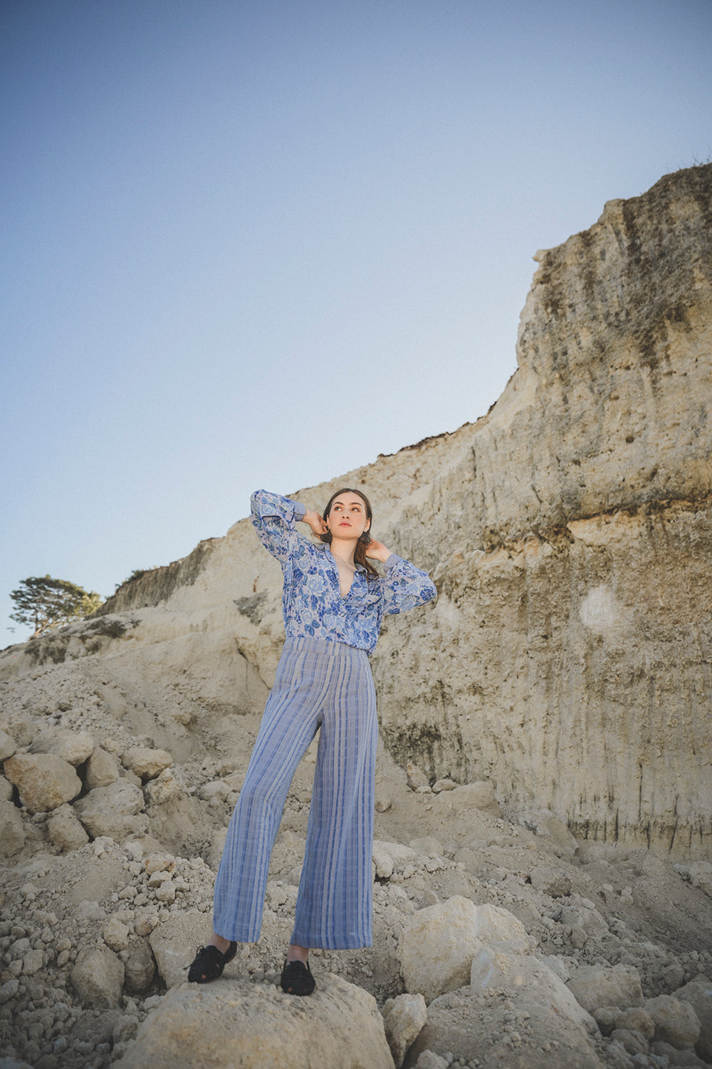 Ayana Blouse - Ibiza Blue - Peony by Tulle and Batiste - Ethical Slow Fashion - Free Shipping - Easy Returns