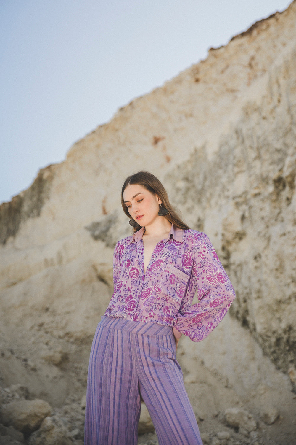 Ayana Blouse - Violet - Peony by Tulle and Batiste - Ethical Slow Fashion - Free Shipping - Easy Returns