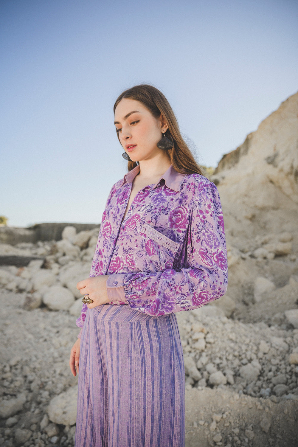 Ayana Blouse - Violet - Peony by Tulle and Batiste - Ethical Slow Fashion - Free Shipping - Easy Returns