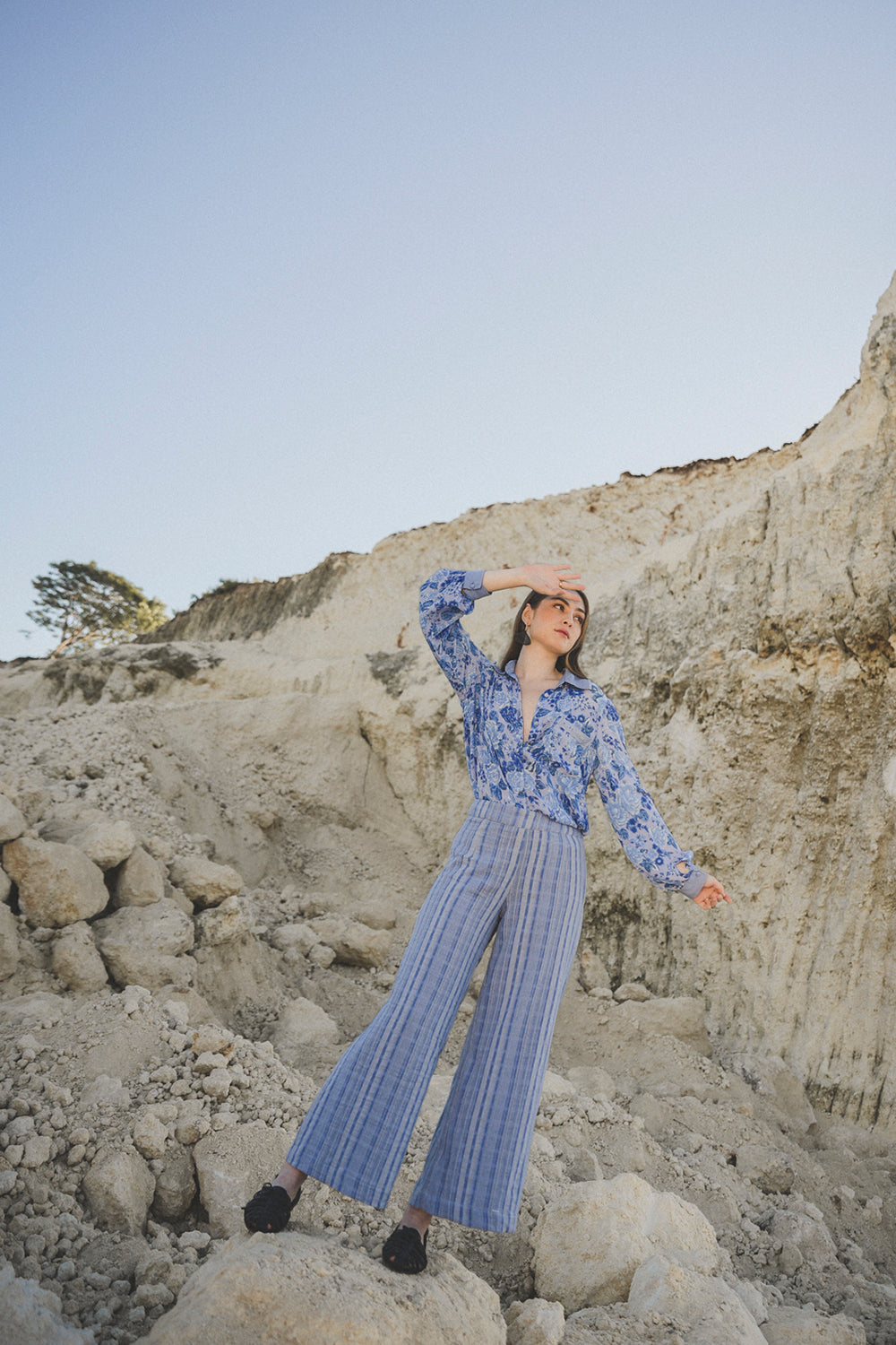 Ayana Pants - Ibiza Blue - Peony by Tulle and Batiste - Ethical Slow Fashion - Free Shipping - Easy Returns