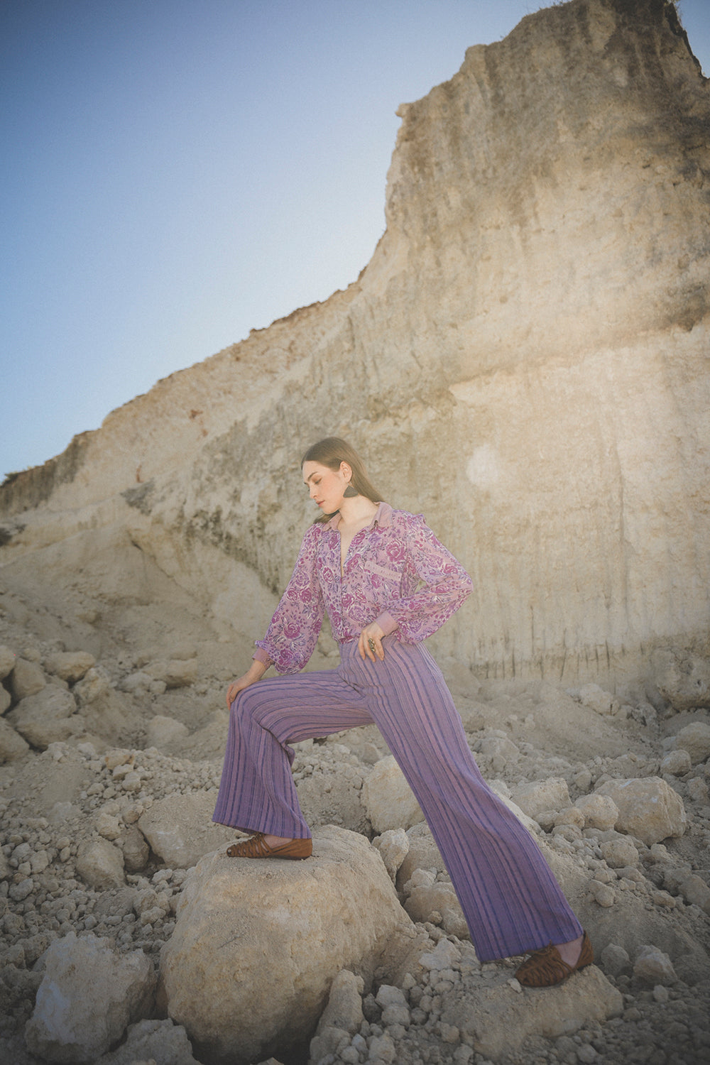 Ayana Pants - Violet - Peony by Tulle and Batiste - Ethical Slow Fashion - Free Shipping - Easy Returns
