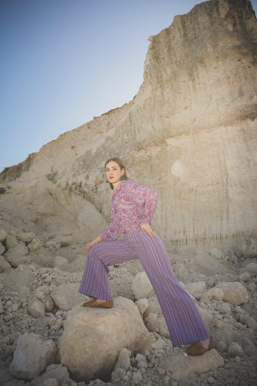 Ayana Pants - Violet - Peony by Tulle and Batiste - Ethical Slow Fashion - Free Shipping - Easy Returns