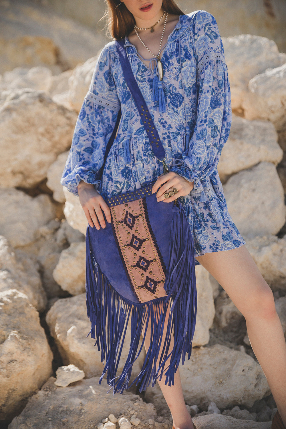 Ayana Tassel Bag - Ibiza Blue - Peony by Tulle and Batiste - Ethical Slow Fashion - Free Shipping - Easy Returns