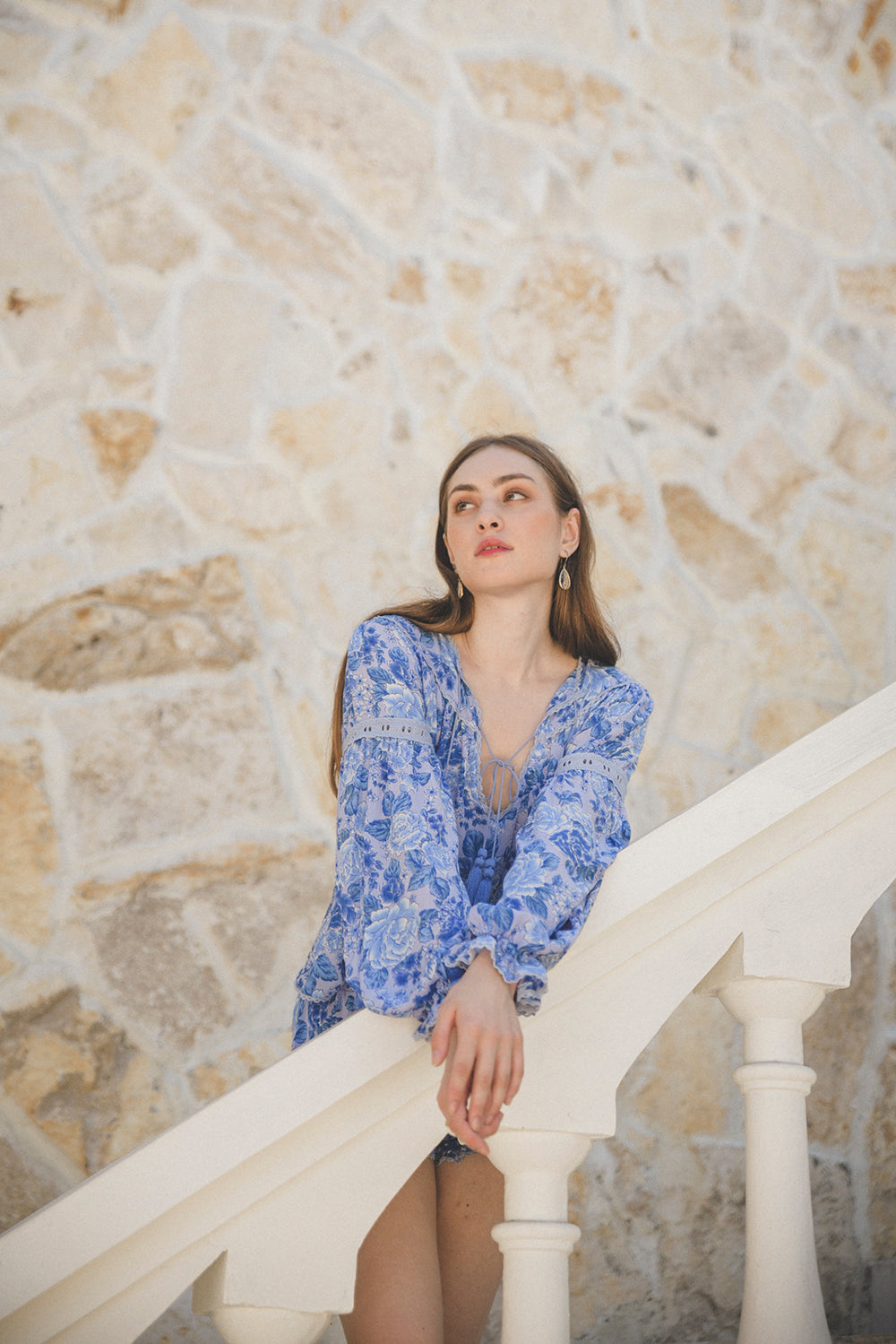 Calla Blouse - Ibiza Blue - Peony by Tulle and Batiste - Ethical Slow Fashion - Free Shipping - Easy Returns