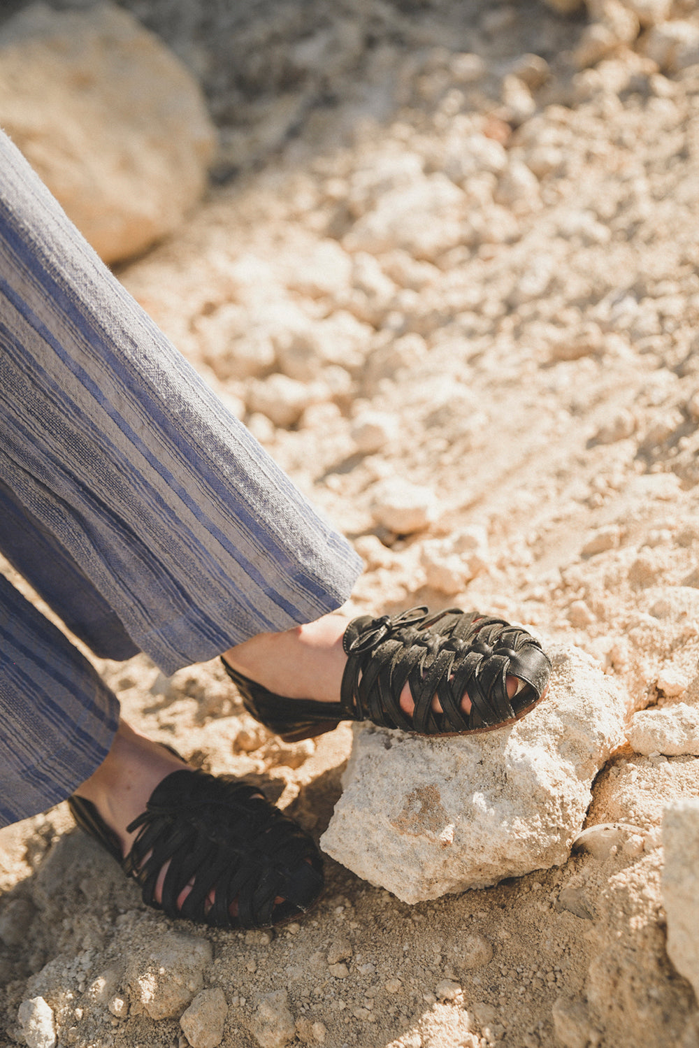 Calla Sandals - Obsidian - Peony by Tulle and Batiste - Ethical Slow Fashion - Free Shipping - Easy Returns