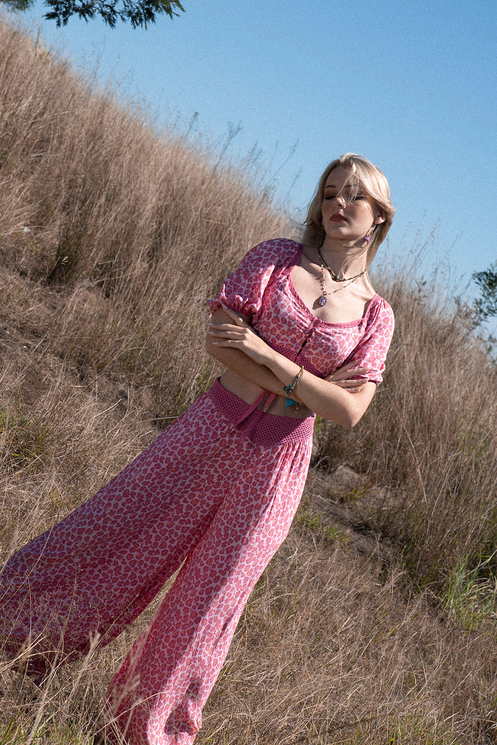 Clover Crop Top - Magenta - Into the Wild by Tulle and Batiste