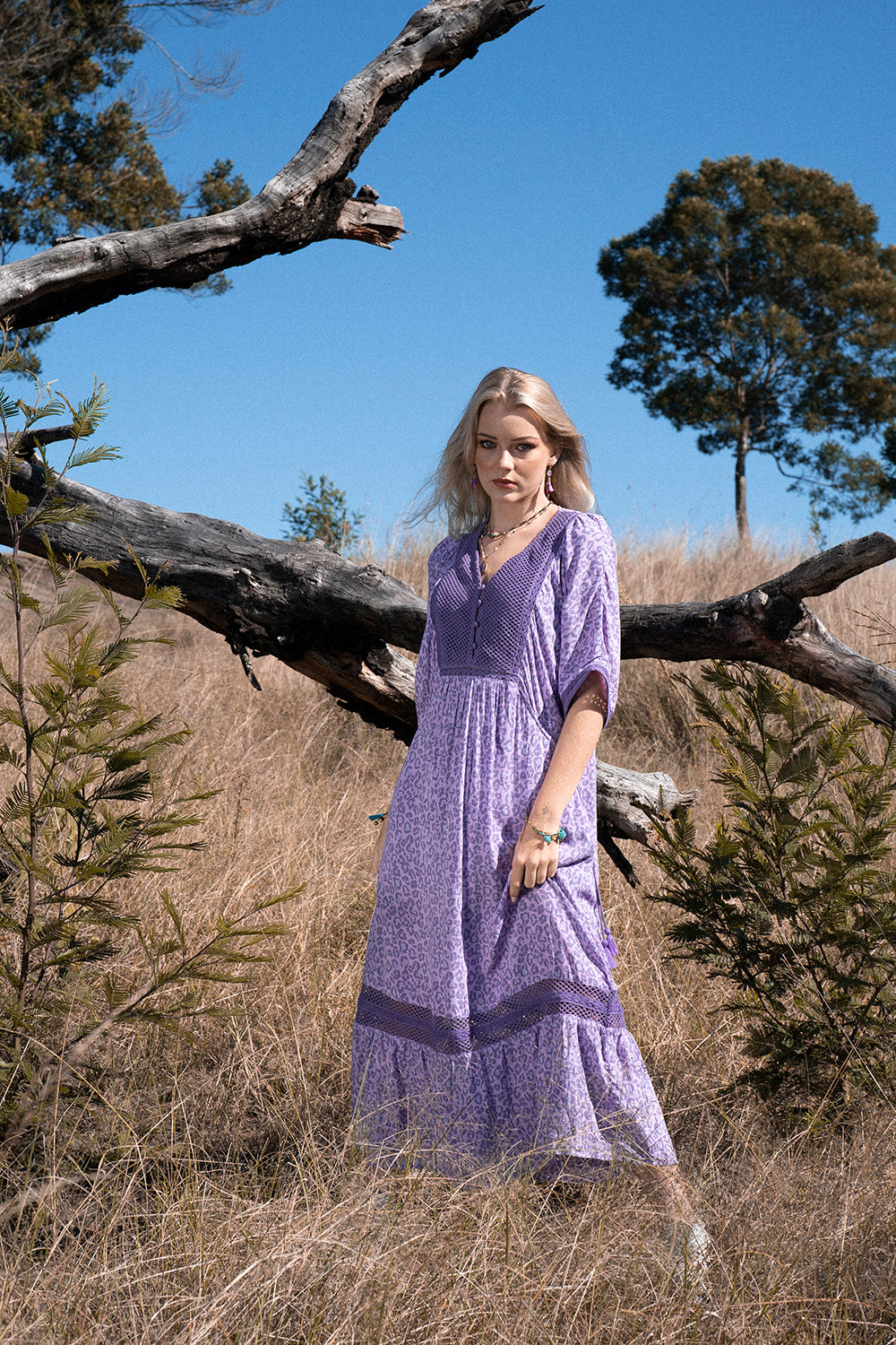 Daisy Boho Dress - Lilac - Into the Wild by Tulle and Batiste