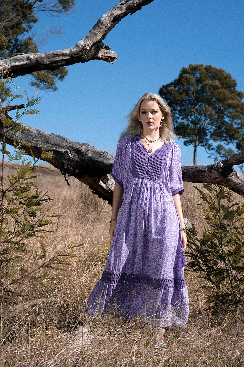 Daisy Boho Dress - Lilac - Into the Wild by Tulle and Batiste