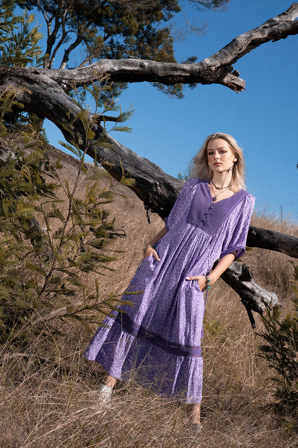 Daisy Boho Dress - Lilac - Into the Wild by Tulle and Batiste
