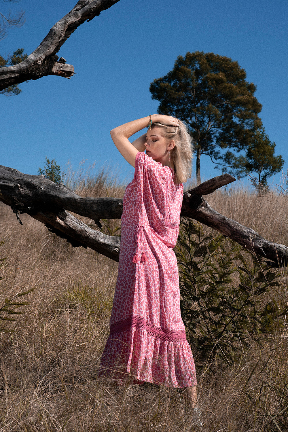 Daisy Boho Dress - Magenta - Into the Wild by Tulle and Batiste