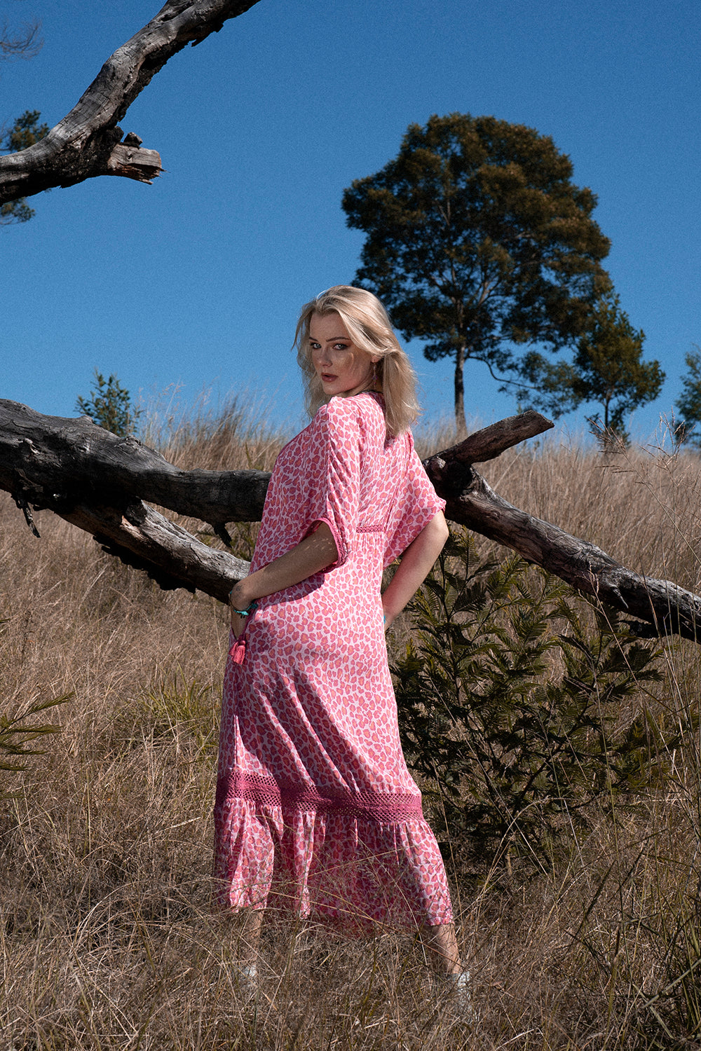 Daisy Boho Dress - Magenta - Into the Wild by Tulle and Batiste
