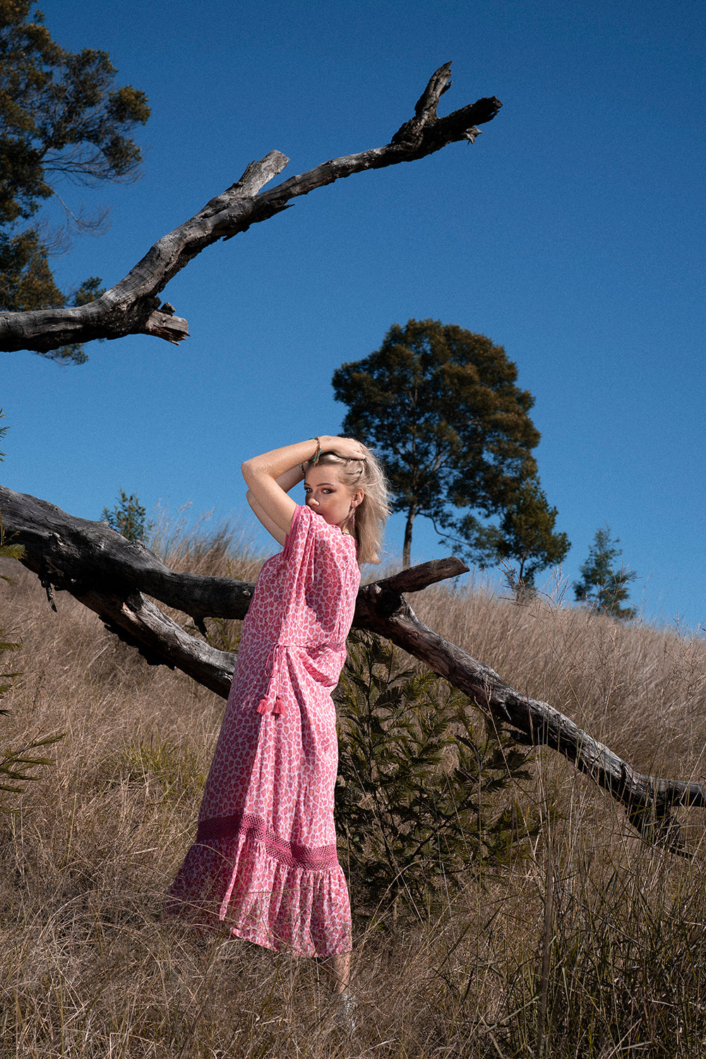 Daisy Boho Dress - Magenta - Into the Wild by Tulle and Batiste