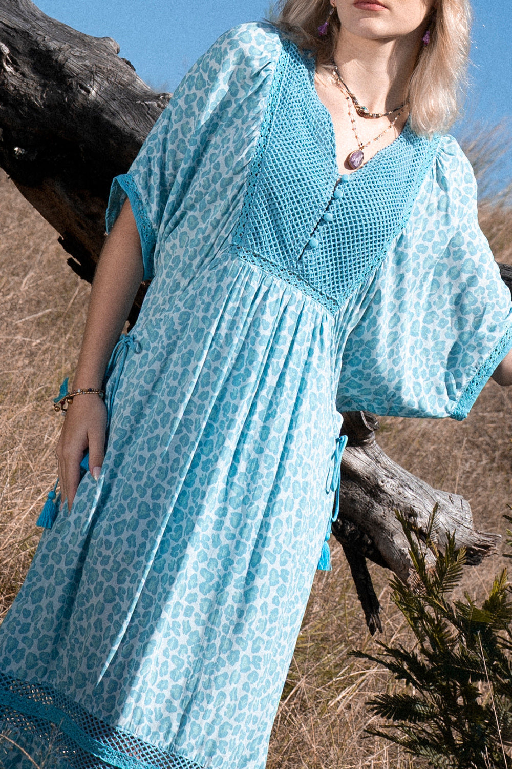 Daisy Boho Dress - Turquoise - Into the Wild by Tulle and Batiste