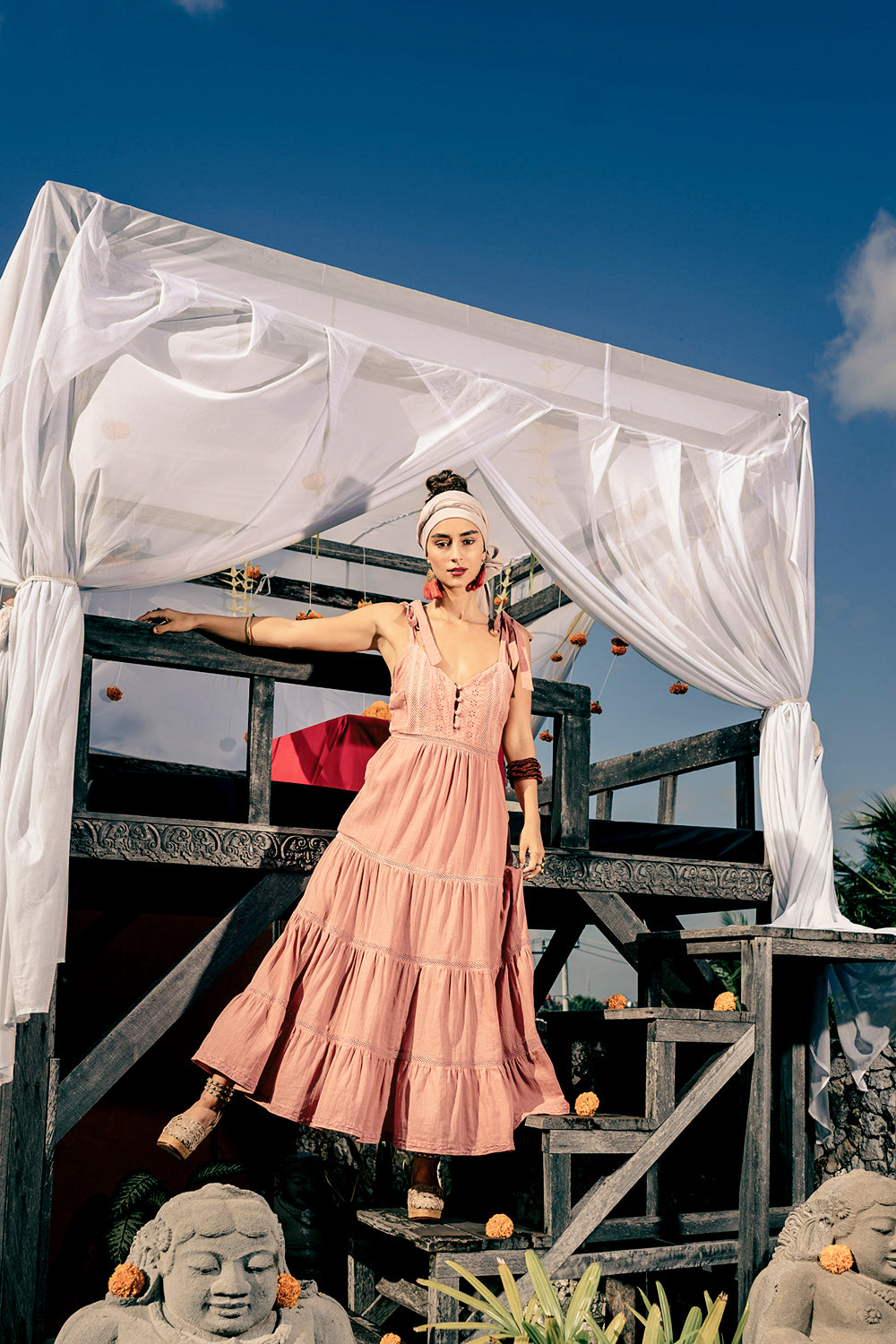 Dreamland Frill Maxi Dress - Coral Haze - Dreamland by Tulle and Batiste