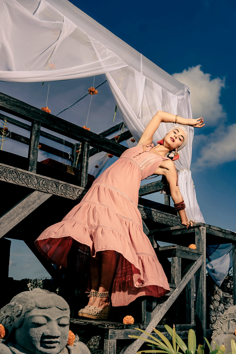 Dreamland Frill Maxi Dress - Coral Haze - Dreamland by Tulle and Batiste