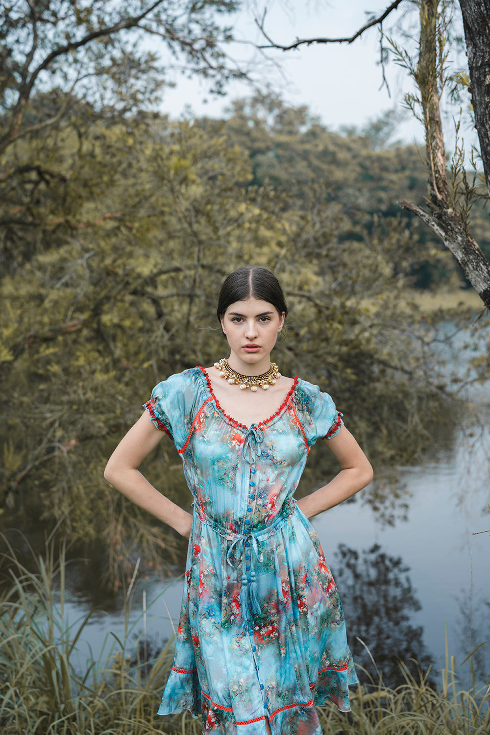 Ellwood Swing Dress - Forest Blue - Peony by Tulle and Batiste - Ethical Slow Fashion - Free Shipping - Easy Returns